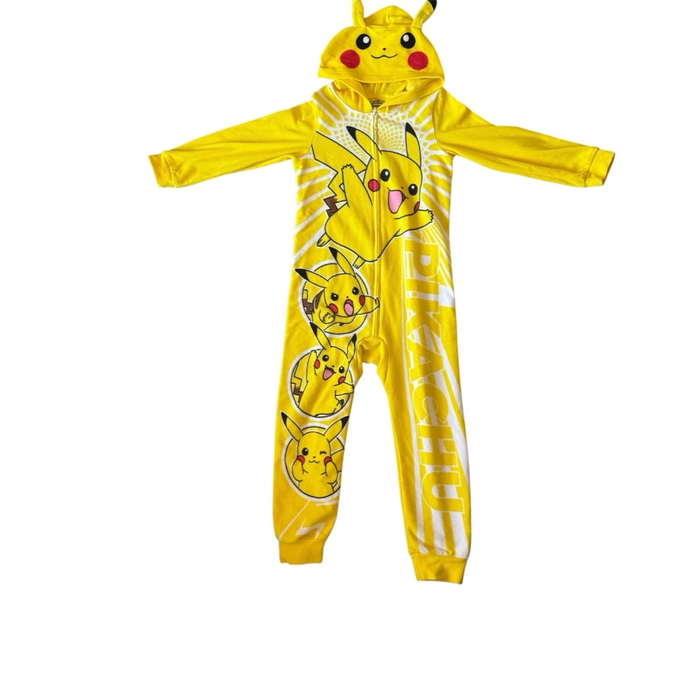 3 for $10 Pokemon Pikachu Yellow Kids Footie Front Zip Size Small